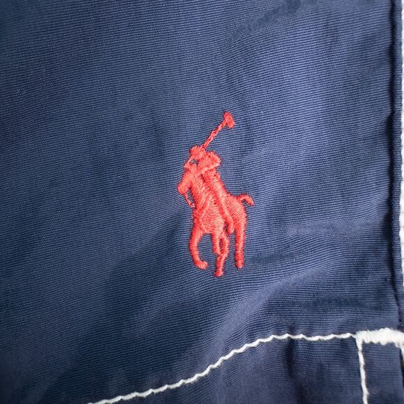 Polo Ralph Lauren Cargo Swim Trunks Mens XL Navy Blue Drawstring Mesh Lined Pony - Picture 10 of 16